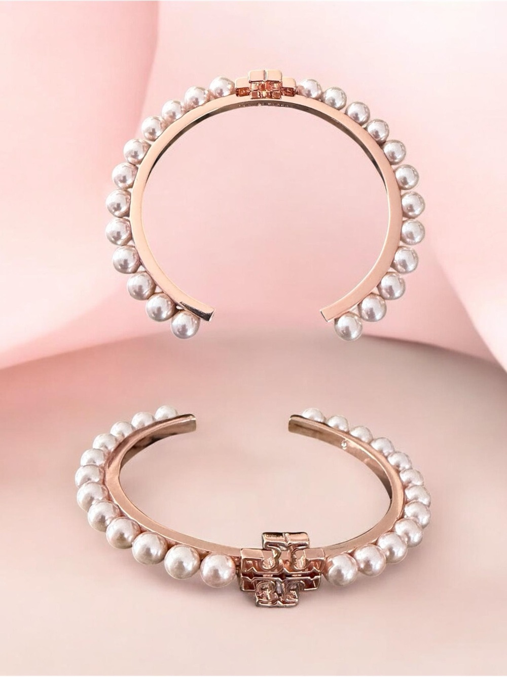 Tory Burch Rose Gold Pearl Cuff Bracelet